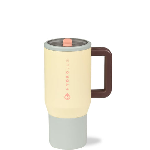 HydroJug Traveler - 20 oz Water Bottle with Handle & Flip Straw - Fits in Cup Holder, Leak Resistant Tumbler-Reusable Insulated Stainless Steel & Rubber Base - Gifts for Women & Men, Belle