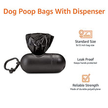 Amazon Basics Dog Poop Leak Proof Bags with Dispenser and Leash Clip, Unscented, 300 Count, 20 Pack of 15, Black, 13 x 9 Inch