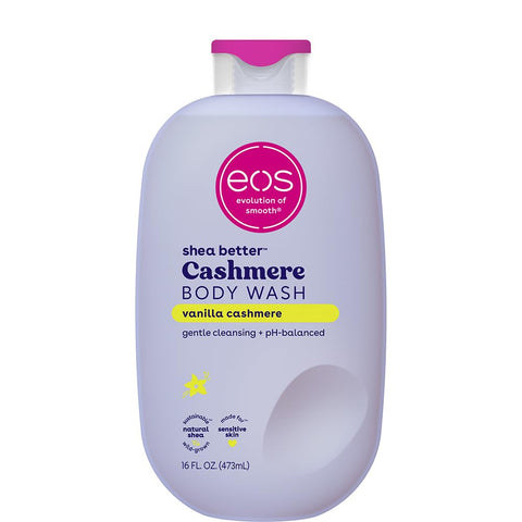 eos Cashmere Body Wash – Vanilla Cashmere, Moisturizing Body Wash, Creamy Gel Formula, with Shea Butter, Glycerin, Vitamin E, pH Balanced, Sensitive Skin, Vegan, 16 fl oz