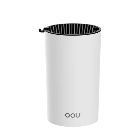 OOU Universal Knife Block Holder - Round Kitchen Knife Storage Unique Slot Design to Protect Blades, Space Saver Knife Organizer Detachable for Easy Cleaning, White