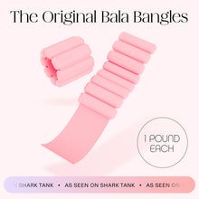 Bala Bangles Wrist & Ankle Weights - 1 lb Set Adjustable Weighted Bands for Women & Men - Silicone Arm & Leg Weights for Pilates, Yoga, Walking, Barre, Home Workout & Strength Training - Blush