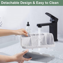 GFWARE Marble Bathroom Countertop Organizer - Detachable 7 Slots Kids Electric Toothbrush and Toothpaste Holde Drainage for Bathroom Accessories Organization Counter Vanity Storage, Grey