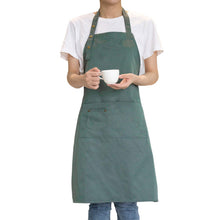 MORNITE Cotton Art Aprons for Painting Pottery Ceramics, Artist Apron Mens Women Kitchen Cooking Smock Waterproof Green