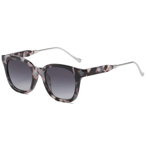 SOJOS Classic Square Polarized Sunglasses Womens Mens Retro Trendy UV400 Sunnies SJ2050, Black Tortoise/Grey