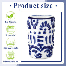 Roshtia 6 Pcs Mexican Tequila Shot Glasses Set 2 oz Talavera Shot Glasses Handmade Ceramic Cups with White Decoration Mexican Pottery Gift Mugs for Tequila Lover Bachelorette Party(Blue)