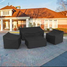MUTUSHI Patio Furniture Cover Set 4 Piece Outdoor Furniture Cover Waterproof, 600D Heavy Duty Lawn Outdoor Sectional Table and Chair Protection -Black Large
