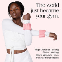 Bala Bangles Wrist & Ankle Weights - 1 lb Set Adjustable Weighted Bands for Women & Men - Silicone Arm & Leg Weights for Pilates, Yoga, Walking, Barre, Home Workout & Strength Training - Blush