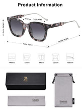 SOJOS Classic Square Polarized Sunglasses Womens Mens Retro Trendy UV400 Sunnies SJ2050, Black Tortoise/Grey