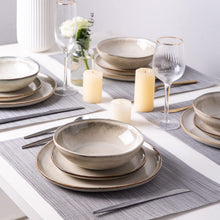 AmorArc Ceramic Plates Set of 6, 8.5 Inch Handmade Reactive Glaze Stoneware Plates set for Dessert, Salad, Appetizer, Dinner, Microwave & Dishwasher Safe, Scratch Resistant-Cappuccino