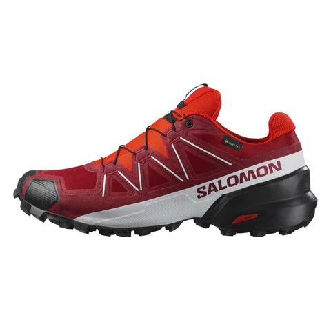 Salomon Men’s Speedcross GTX, Waterproof Trail Running Shoes - Red Dahlia/White/Black - 10.5 Medium