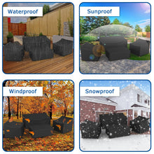 MUTUSHI Patio Furniture Cover Set 4 Piece Outdoor Furniture Cover Waterproof, 600D Heavy Duty Lawn Outdoor Sectional Table and Chair Protection -Black Large