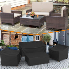 MUTUSHI Patio Furniture Cover Set 4 Piece Outdoor Furniture Cover Waterproof, 600D Heavy Duty Lawn Outdoor Sectional Table and Chair Protection -Black Large