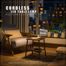 2 Pack LED CordlessTable Lamp,4000mAh Rechargeable Battery Desk lamp,3 Level Brightness Portable Night Light, Minimalist Design, for Couple Dinner/Coffee Table/Restaurant/Bedroom(2Pack Khaki)