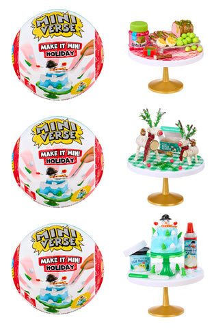 MGA's Miniverse Make It Mini Holiday 2025 (3 Pack), The Grinch Dr. Seuss, Mini Collectibles, Mystery Blind Packaging, Seasonal, DIY, Crafts, Resin Play, Replica Food, NOT Edible, Collectors, Gift, 8+
