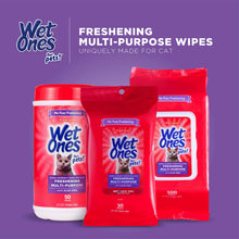 Wet Ones for Cats Freshening Wipes, Multi-Purpose Cat Grooming Wipes with Aloe Vera, Helps Remove Dirt, Odor, and Dander Between Baths, Fresh Scent, 50 Count