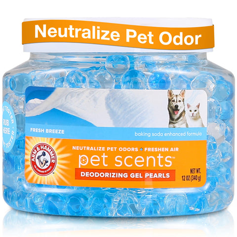 Arm & Hammer for Pets Air Care Pet Scents Deodorizing Gel Beads, Pet Odor Eliminator for Rooms Closets and Small Spaces with Long Lasting Odor Control, Fresh Breeze Scent, 12 oz
