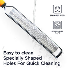 Deiss PRO Lemon Zester & Heavy Duty Cheese Grater & Vegetable Grater - Parmesan Cheese Lemon, Garlic, Nutmeg, Chocolate, Fruits, Vegetables, Ginger Grater - Cheese Shredder & Stainless Steel Grater