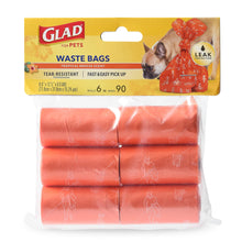 Glad for Pets Heavy Duty Dog Poop Bags, Leak Resistant Dog Waste Bags with Fun Print for Easy Cleanup on Walks, Strong Tear Resistant Pet Waste Bags, Tropical Breeze Scent, 6 Rolls, 90 Count