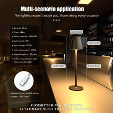 2 Pack LED CordlessTable Lamp,4000mAh Rechargeable Battery Desk lamp,3 Level Brightness Portable Night Light, Minimalist Design, for Couple Dinner/Coffee Table/Restaurant/Bedroom(2Pack Khaki)