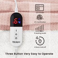 blunique Heated Blanket Electric Throw Waffle, 50x60 Inches Sherpa Fleece Fast Heating Blanket 6 Heating Levels & 4 Hours Auto Off ETL Certification, Pink Throw