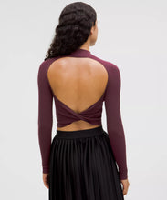 Ribbed-Knit Twist-Back Mockneck Sweater